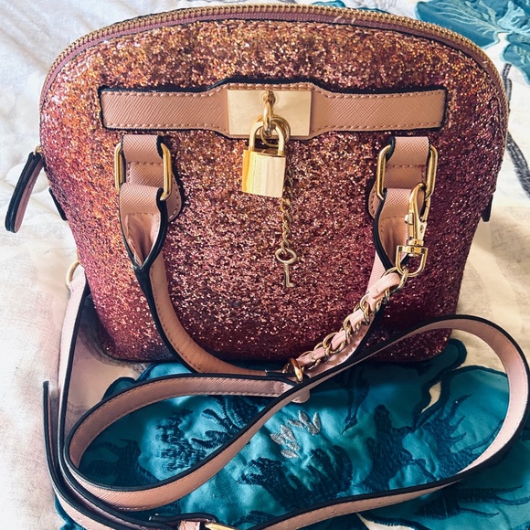 Aldo Handbags - Aldo Sparkling Rose Gold Satchel
